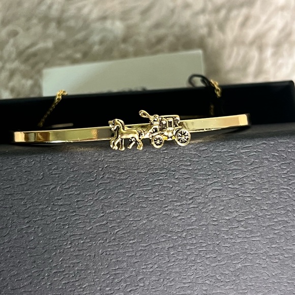 NWT COACH horse and carriage double chain cuff bracelet - Picture 2 of 7